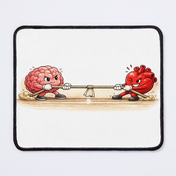 Item preview, Heart vs Brain – Cute Tug of War Between Logic & Emotion designed and sold by Himanigupta808.