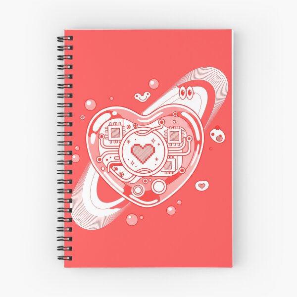 Item preview, Cyber-Pop Heart Circuit - Red & White Y2K Vector Art designed and sold by HappySproutArt.