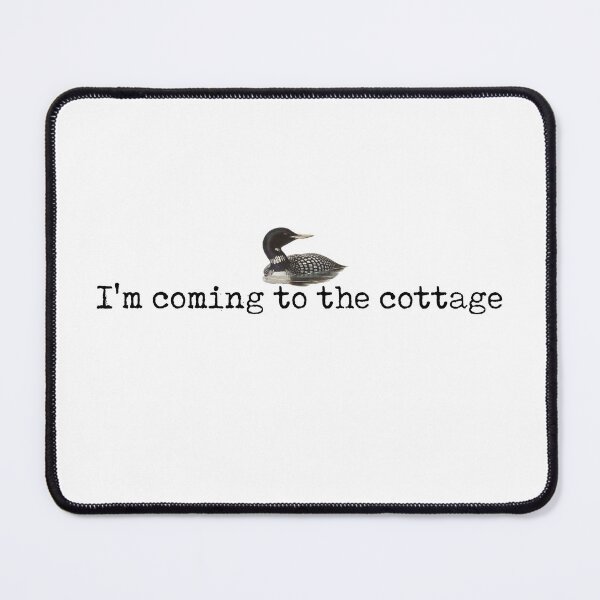 Item preview, I'm coming to the cottage - Heated Rivalry quote / Vintage Loon Art, Cottage, Ilya Rozanov, Shane Hollander, Hollanov, Stupid Canadian Wolf Bird designed and sold by RosefinchArt.