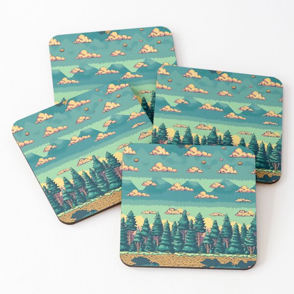 Item preview, Pixel Art Landscape Seamless Pattern | Nostalgic gamer vibes designed and sold by casaloomaria.