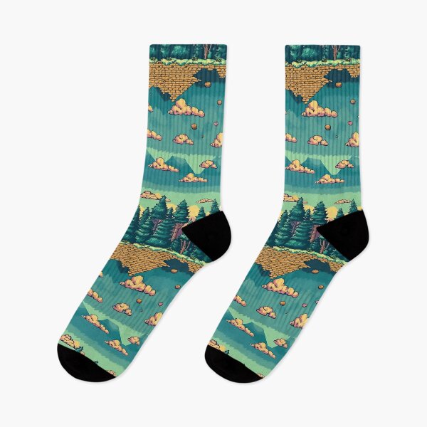 Item preview, Pixel Art Landscape Seamless Pattern | Nostalgic gamer vibes designed and sold by casaloomaria.