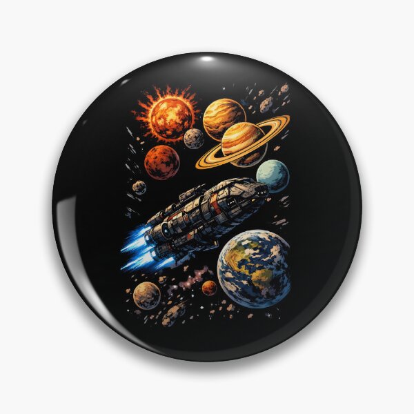 Item preview, Sci-Fi Spaceship Solar System Art designed and sold by Fenay Designs.