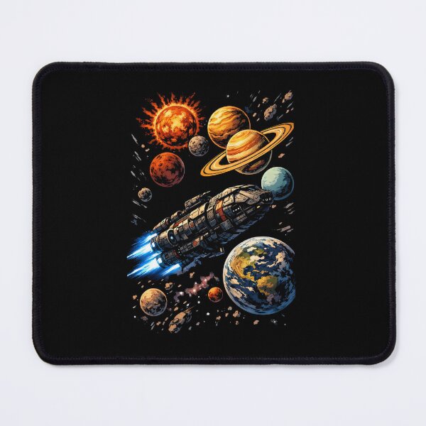 Item preview, Sci-Fi Spaceship Solar System Art designed and sold by Fenay Designs.