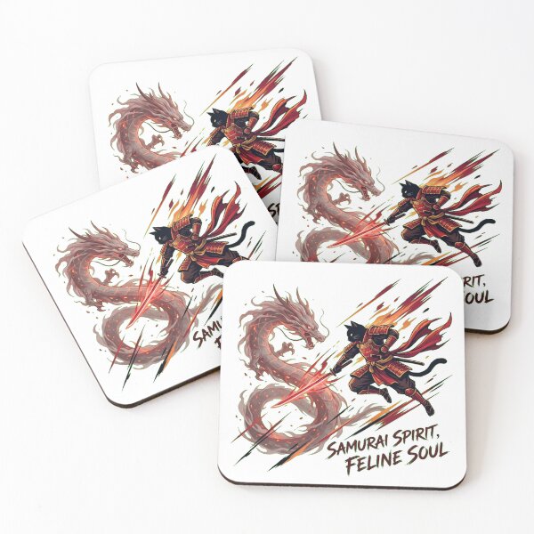 Item preview, The Black Cat Samurai: Dragon Smoke Slayer Epic Art designed and sold by Thaivi Design.
