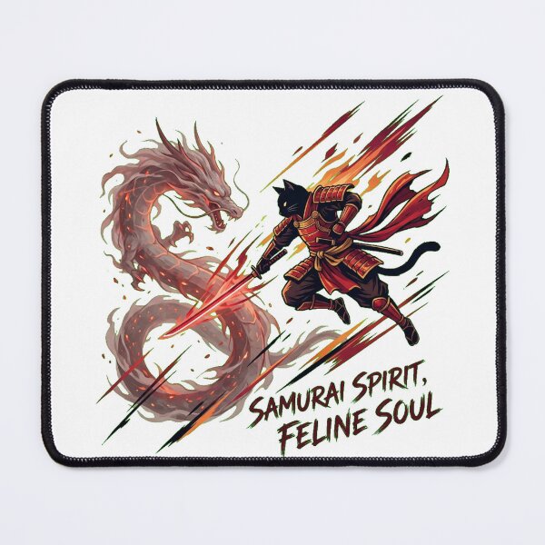Item preview, The Black Cat Samurai: Dragon Smoke Slayer Epic Art designed and sold by Thaivi Design.