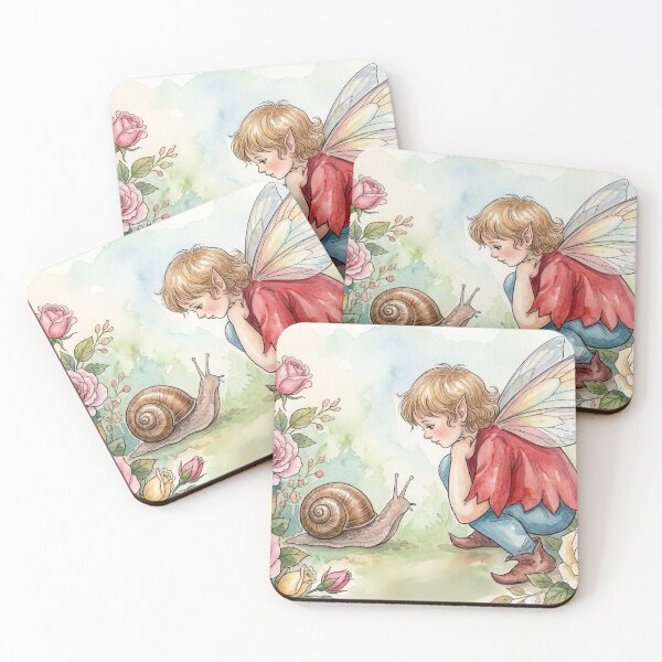 Item preview,  A encounter between a pixie and a snail designed and sold by Faerieglen.
