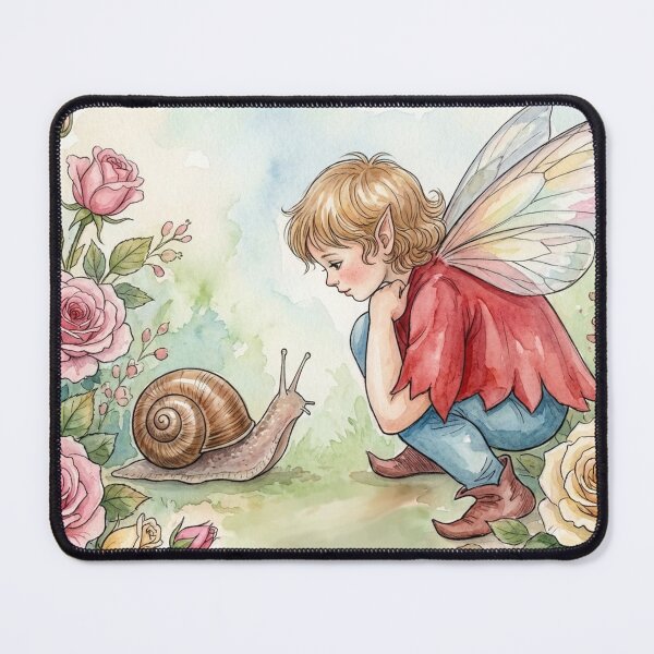 Item preview,  A encounter between a pixie and a snail designed and sold by Faerieglen.