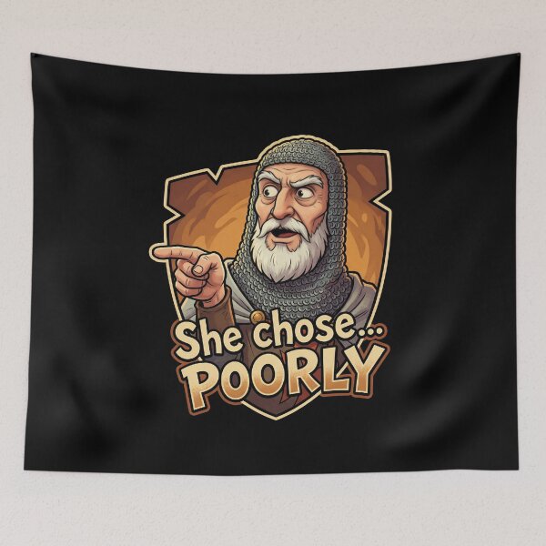 Item preview, Retro Templar Knight She Chose Poorly Art designed and sold by Fenay Designs.
