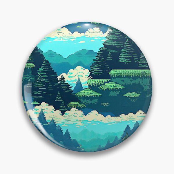 Item preview, Nostalgic Pixel Art Gaming Landscape | 90s Retro Pattern designed and sold by casaloomaria.