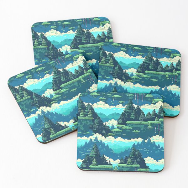 Item preview, Nostalgic Pixel Art Gaming Landscape | 90s Retro Pattern designed and sold by casaloomaria.
