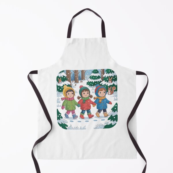 Item preview, A group of children walks through the forest in winter designed and sold by desinganddecor.