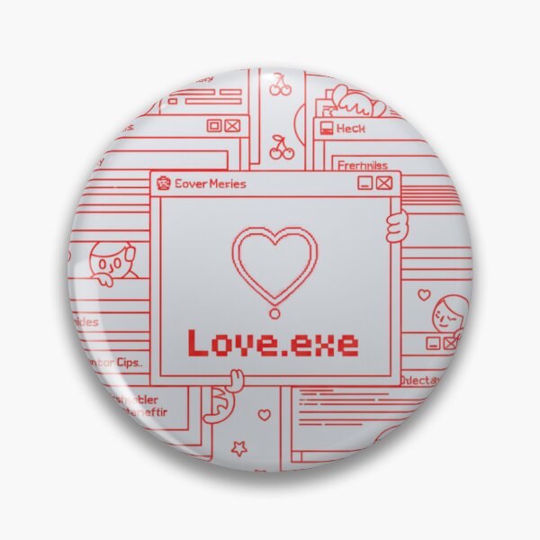 Item preview, Love.exe Retro Desktop - Red Line Art Y2K Aesthetic Heart designed and sold by HappySproutArt.