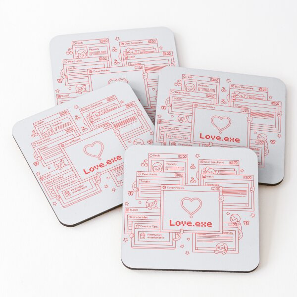 Item preview, Love.exe Retro Desktop - Red Line Art Y2K Aesthetic Heart designed and sold by HappySproutArt.