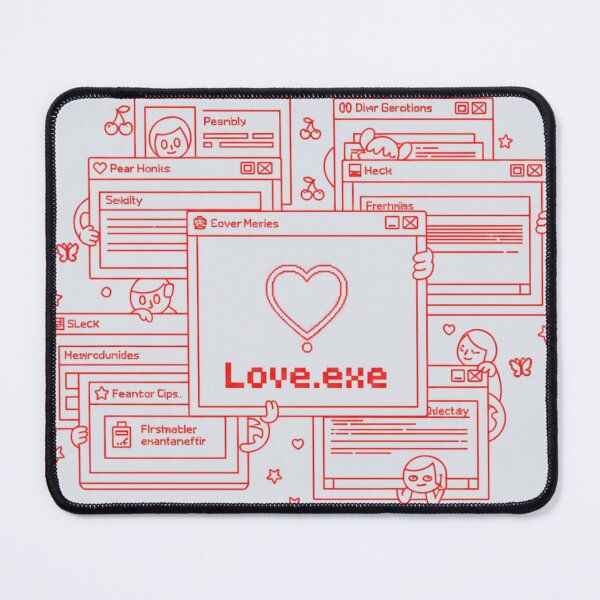 Item preview, Love.exe Retro Desktop - Red Line Art Y2K Aesthetic Heart designed and sold by HappySproutArt.