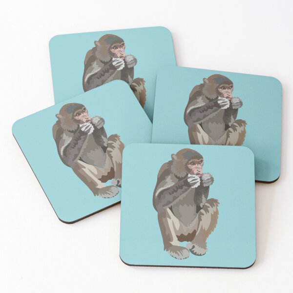 Item preview, C is for Crab Eating Macaque, Crab-eating Macaque | Primate Wildlife Art designed and sold by PrettylittlepastelUk.