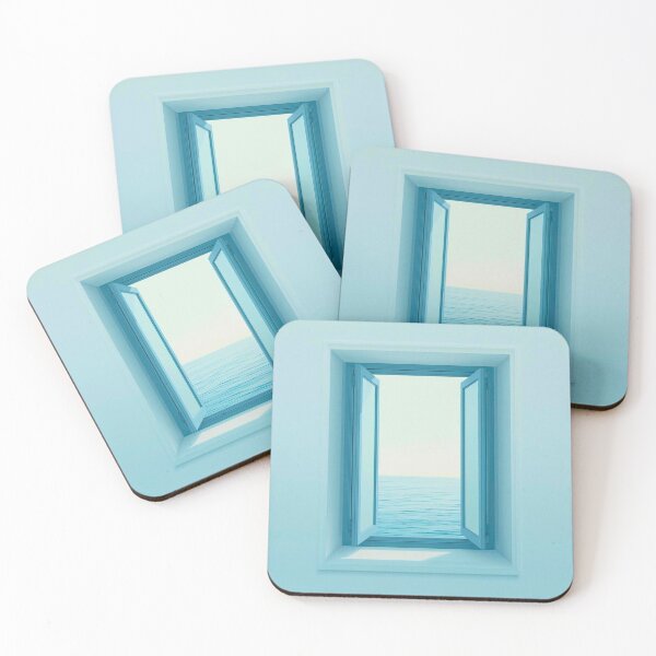Item preview, Horizon Open: Modern Minimalist Open Window Ocean View Wall Art designed and sold by Cozyartsss.