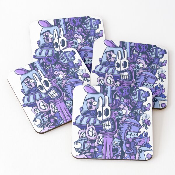 Item preview, Purple Chaos: A surreal jumble of monsters, robots, and graffiti designed and sold by manuvila.