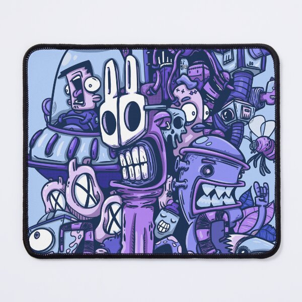 Item preview, Purple Chaos: A surreal jumble of monsters, robots, and graffiti designed and sold by manuvila.