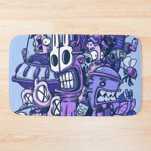 Item preview, Purple Chaos: A surreal jumble of monsters, robots, and graffiti designed and sold by manuvila.