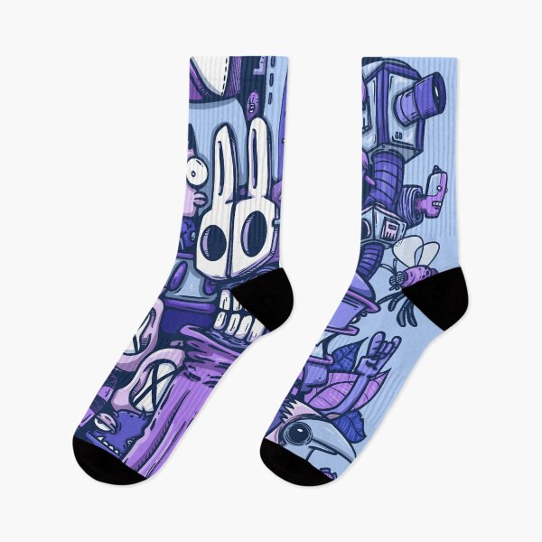 Item preview, Purple Chaos: A surreal jumble of monsters, robots, and graffiti designed and sold by manuvila.