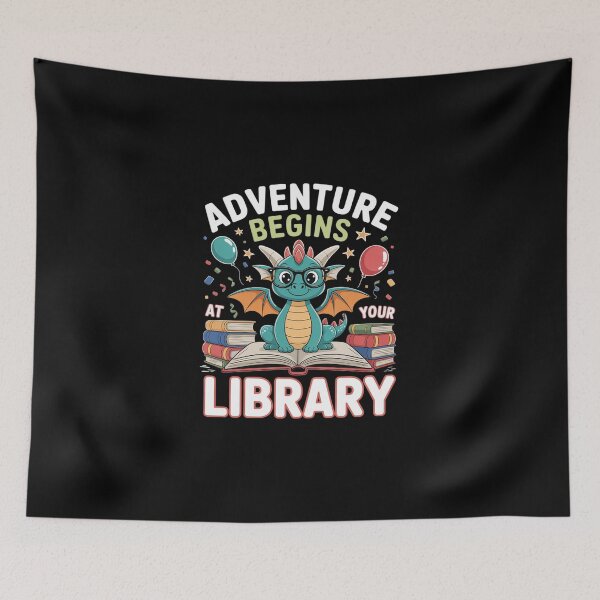 Item preview, Adventure Begins At Your Library Book Lover Adventure Summer designed and sold by DigitaldeligArt.