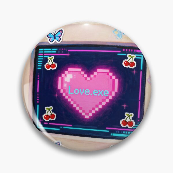 Artikelvorschau, Love.exe Nostalgischer Desktop – Retro Y2K Malerisches Kunstherz entworfen und verkauft von HappySproutArt.