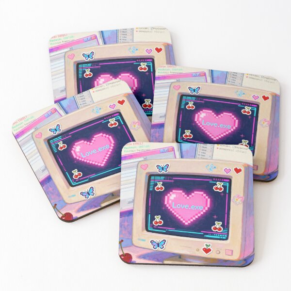 Item preview, Love.exe Nostalgic Desktop - Retro Y2K Painterly Art Heart designed and sold by HappySproutArt.