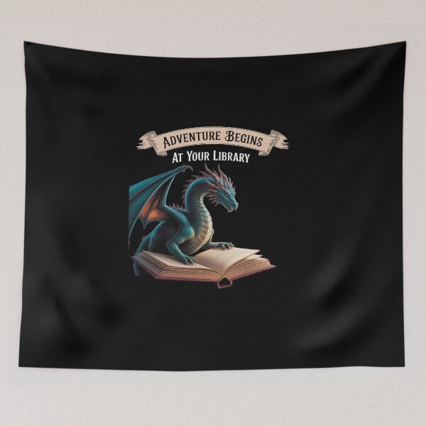 Item preview, Adventure Begins At Your Library Dragons Reading Summer designed and sold by DigitaldeligArt.