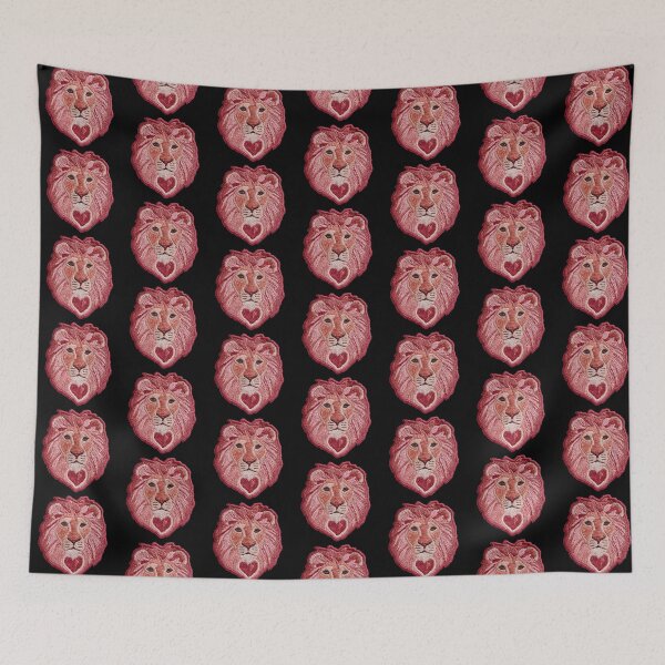 Item preview, Pink Heart Lion Patch Embroidery Fabric Stitched Patch designed and sold by HappyPatchClub.
