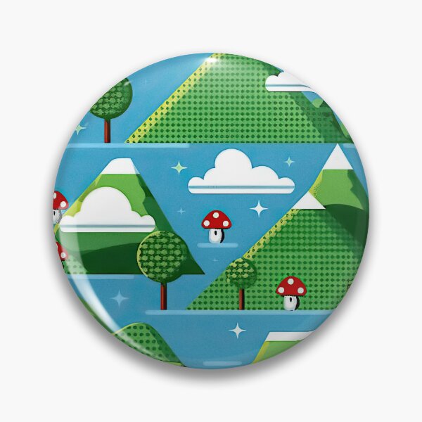 Item preview, Retro 8-Bit Mountain Landscape | Y2K Gaming Aesthetic Pattern designed and sold by casaloomaria.