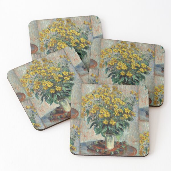 Item preview, Jerusalem Artichoke Flowers by Claude Monet: Vibrant Impressionist Floral Poster designed and sold by artofuniverse.