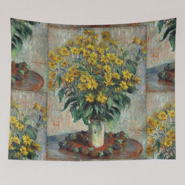 Item preview, Jerusalem Artichoke Flowers by Claude Monet: Vibrant Impressionist Floral Poster designed and sold by artofuniverse.