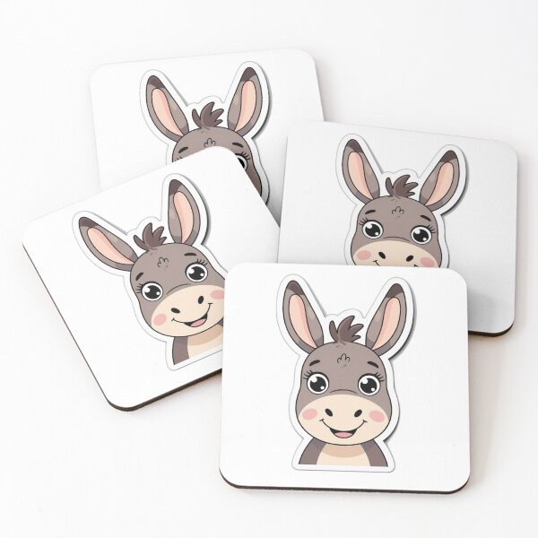 Item preview, Cute Kawaii Donkey Sticker – Adorable Cartoon Animal Illustration designed and sold by MiniPrintMagic.