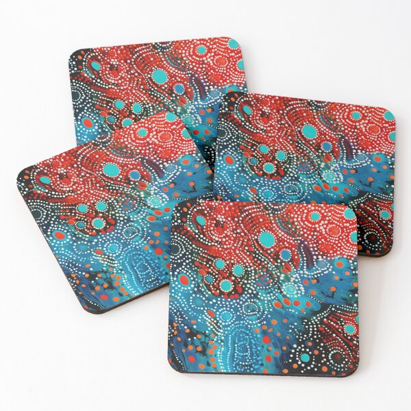 Item preview, Aboriginal Inspired Dot Art - Lava Splashes on Water designed and sold by GrinGalore.