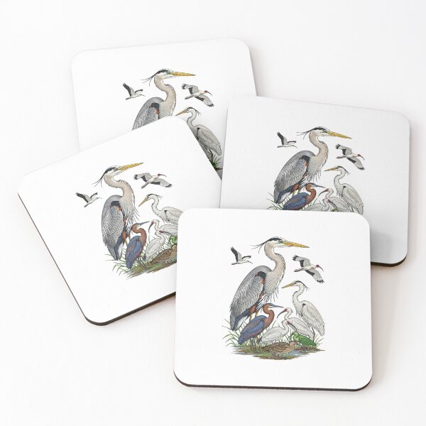 Item preview, Blue Heron and Egret Wetland Birds Nature designed and sold by TeeARTHY.