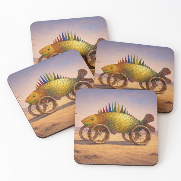 Item preview, Surreal Fish Car in the Desert – Absurd Fantasy Art designed and sold by busurman.