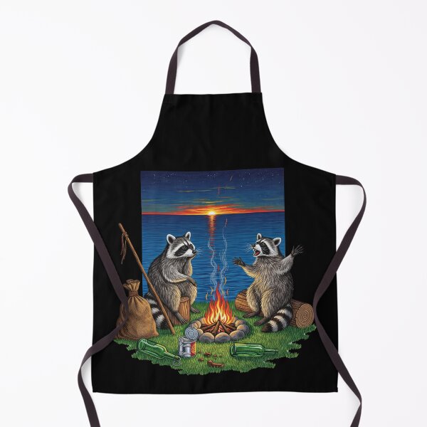 Item preview, Raccoons Roasting Marshmallows at Beach Sunset designed and sold by TeeARTHY.