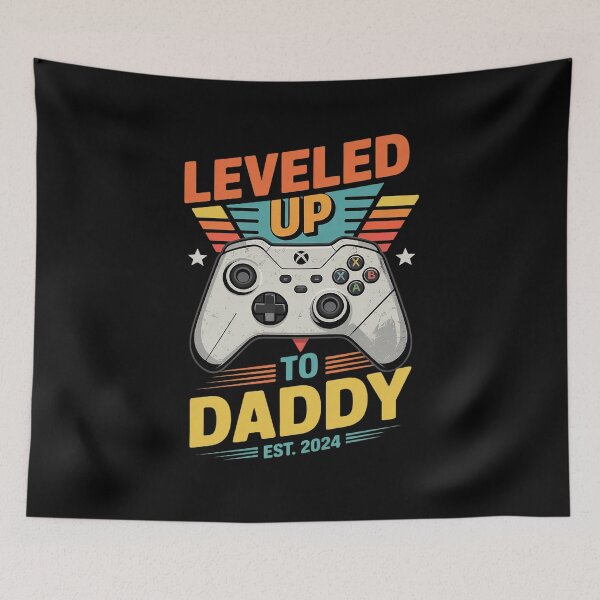 Item preview, Leveled up to Daddy 2024 Video Gamer Father's Day  designed and sold by MarkLeedsArt.