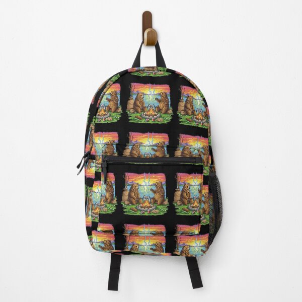 Item preview, Bears Roasting Fish at Mountain Lake Sunset Campfire designed and sold by TeeARTHY.