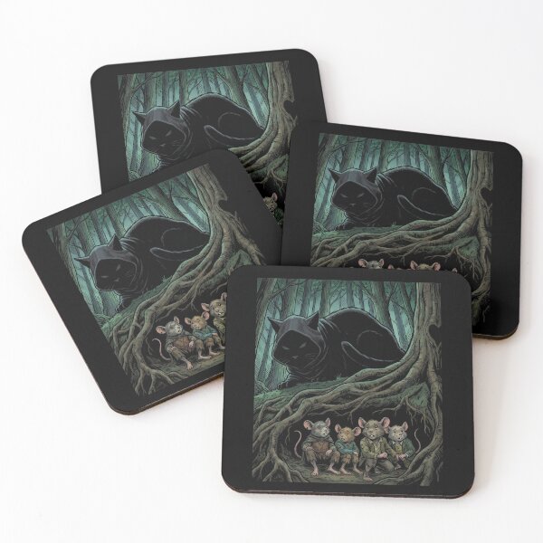 Item preview, Fantasy Cat Stalking Mice Parody Art designed and sold by Fenay Designs.