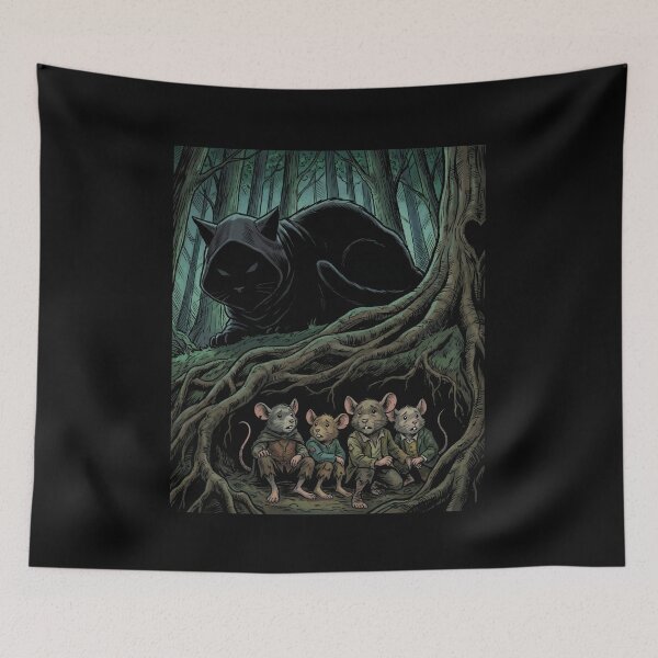 Item preview, Fantasy Cat Stalking Mice Parody Art designed and sold by Fenay Designs.