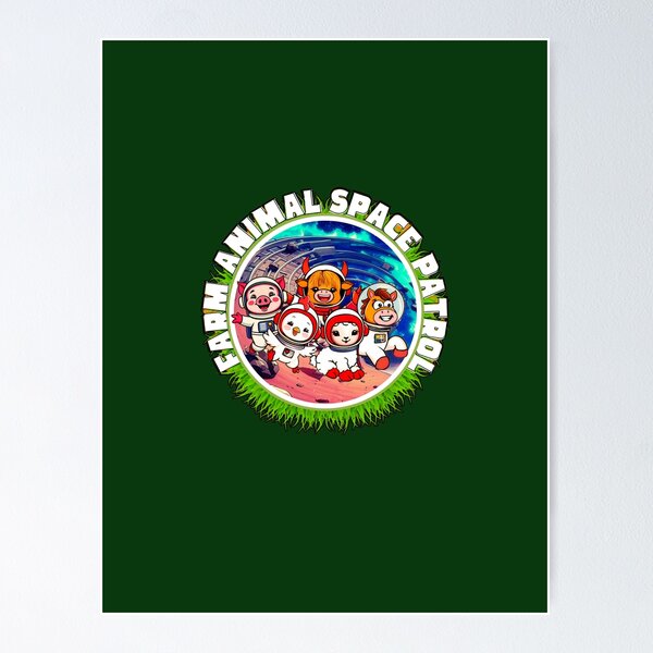 Item preview, farm animal space patrol designed and sold by ChicaTees.