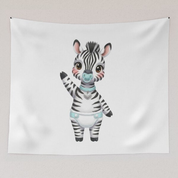 Item preview, Funny Baby Zebra with Pacifier and Diaper designed and sold by CHRIST5000.