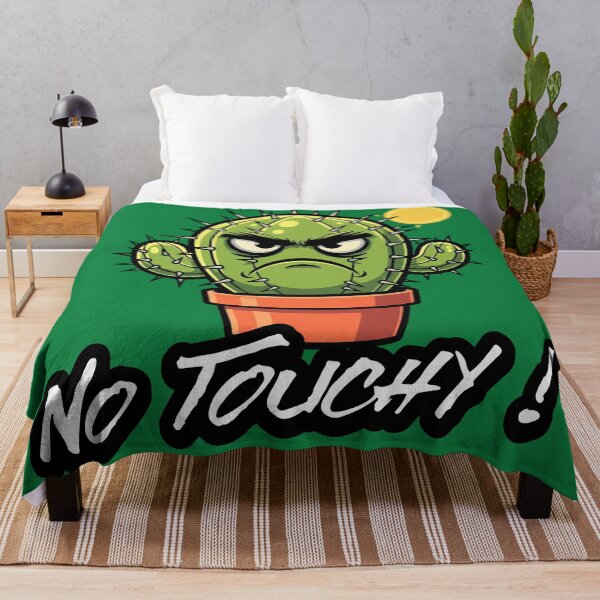 Item preview, No Touchy Funny Potted Cactus Cartoon Design designed and sold by FFPrints.