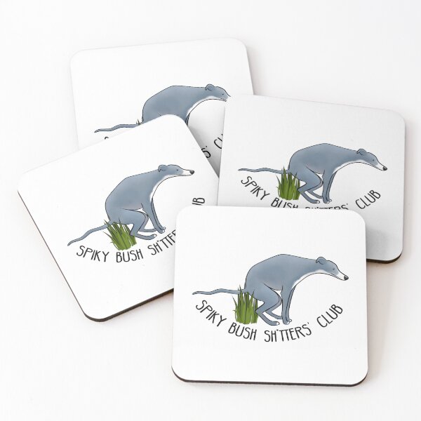 Item preview, Spiky Bush Sh*tters' Club - Blue and White Hound designed and sold by Tessa Draws Stoof.