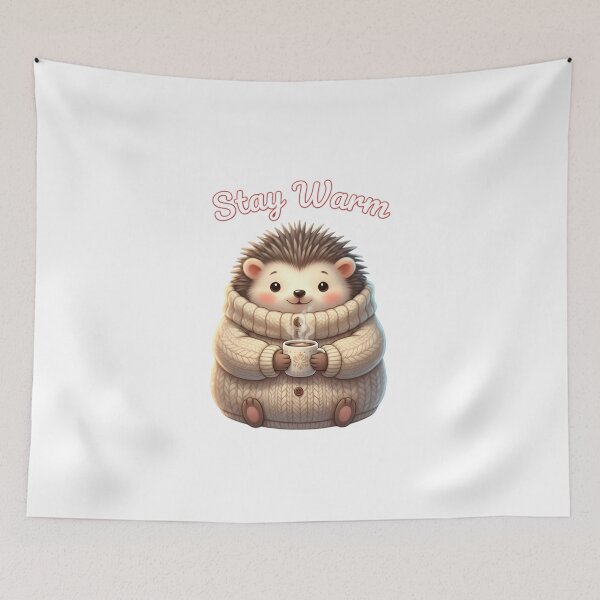 Item preview, Stay Warm Hedgehog - Cute Winter Sweater Animal designed and sold by LowBattery Social Club.