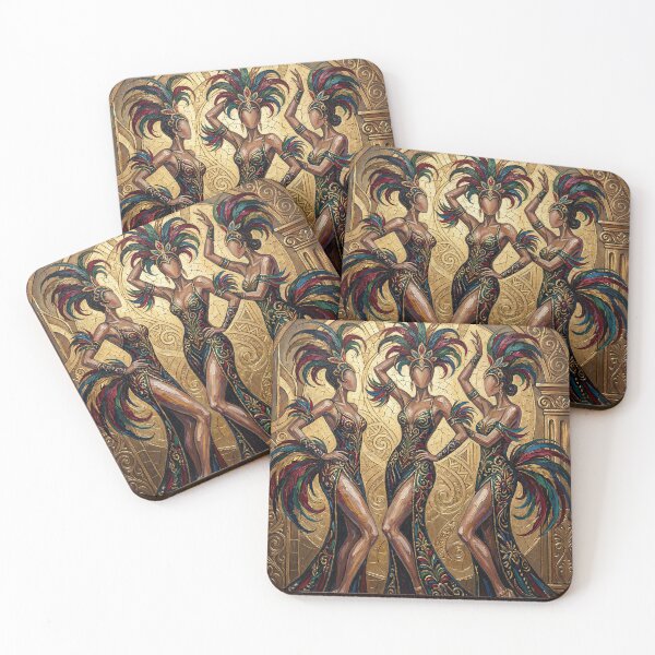 Artikelvorschau, Art Deco Rio Carnival Dancers Pattern | Vintage Feather Showgirls entworfen und verkauft von casaloomaria.