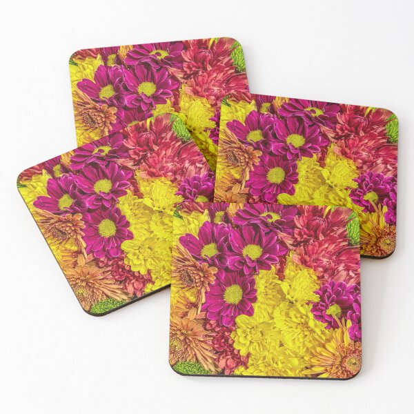Item preview, Bold Magenta & Sunshine Yellow Floral Explosion – Retro Color Flower Photography Wall Art designed and sold by aadventures.