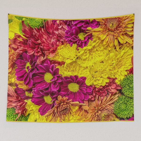 Item preview, Bold Magenta & Sunshine Yellow Floral Explosion – Retro Color Flower Photography Wall Art designed and sold by aadventures.