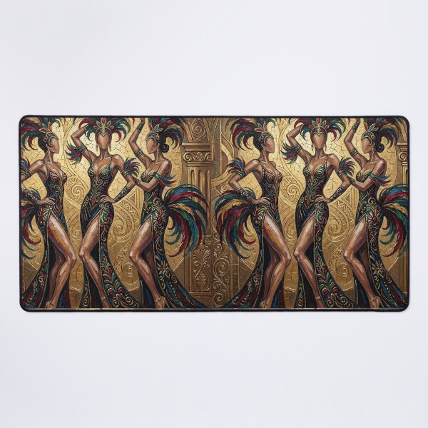 Item preview, Art Deco Rio Carnival Dancers Pattern | Vintage Feather Showgirls designed and sold by casaloomaria.
